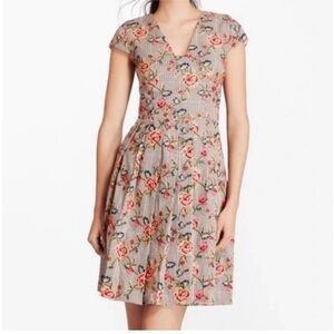 Brooks Brothers Houndstooth Floral Embroidered Dress Workwear Holidays 8